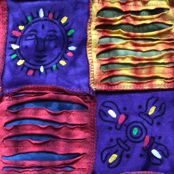 hippie colorful tote beach bag - Picture 2 of 4